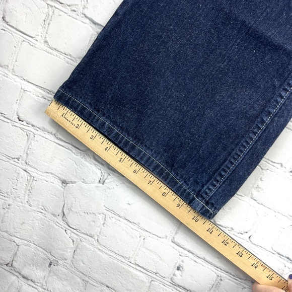 👖VINTAGE |•SILVER JEANS•| Dark Wash Flare Leg Jeans 30X28 Short - Picture 16 of 16